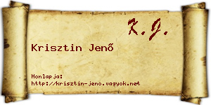 Krisztin Jenő névjegykártya
